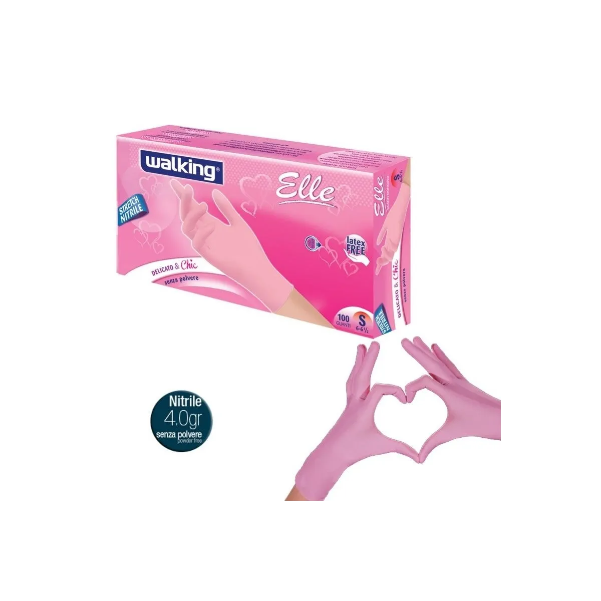 Guanti Monouso Da Donna In Nitrile Walking Elle | Codice BR010562