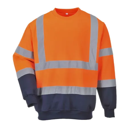 Felpa Ad Alta Visibilità Bicolore Hi-Vis Arancione/Navy | Codice B306A