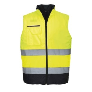 Gilet Imbottito Ad Alta Visibilità Giallo/Navy | Codice S267
