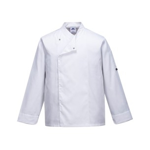 Giacca Bianca Da Chef Modello Cross Over Con Bottoni Nascosti | Codice C730B
