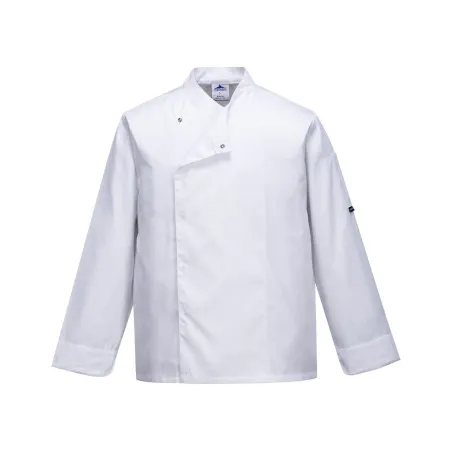 Giacca Bianca Da Chef Modello Cross Over Con Bottoni Nascosti | Codice C730B
