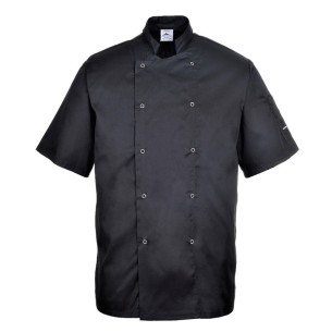 Giacca Nera Da Chef A Manica Corta Modello Cumbria | Codice C733N