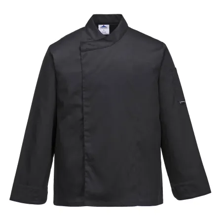 Giacca Nera Da Chef Modello Cross Over Con Bottoni Nascosti | Codice C730N
