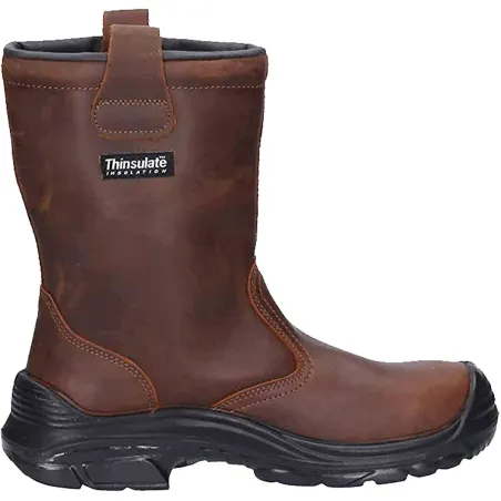 Antinfortunistici Termici Stivali Da Lavoro Marroni Impermeabili Con Punta Di Sicurezza Composita - Per Caccia, Pesca, Agricoltura, Modello Commander Stivali Da Lavoro Sicurezza