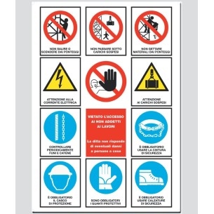 Cartello Informativo Edilizia 12 Simboli in Polionda - Misura 70x100 | Codice 5263934