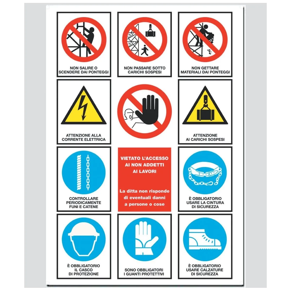 Cartello Informativo Edilizia 12 Simboli in Polionda - Misura 70x100 | Codice 5263934