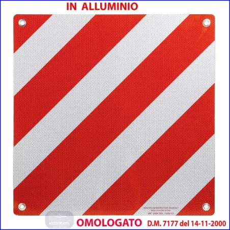 Cartello Carichi Sporgenti Omologato in Alluminio - Misura 50x50 | Codice 5263126