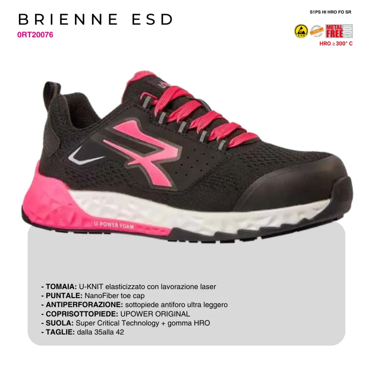 Scarpe Antinfortunistiche UPower Red Stratos BRIENNE S1PS