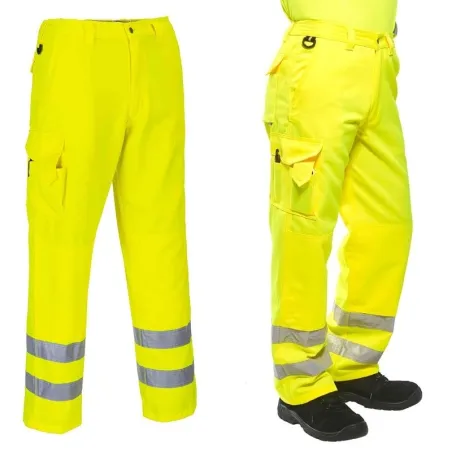 Pantaloni ad Alta Visibilità Gialli Portwest Combat | Codice E046
