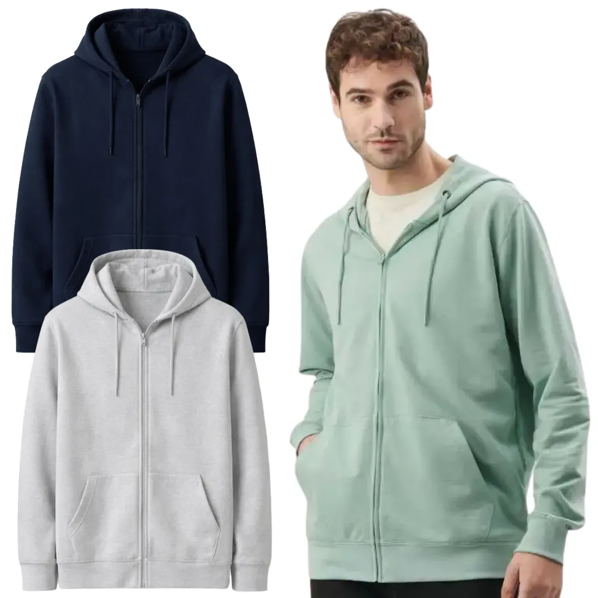 Felpa Zip con Cappuccio BS304 Black Spider | Cotone per Stampa