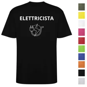 T-Shirt ELETTRICISTA Personalizzata in Cotone | Stampa 25 cm