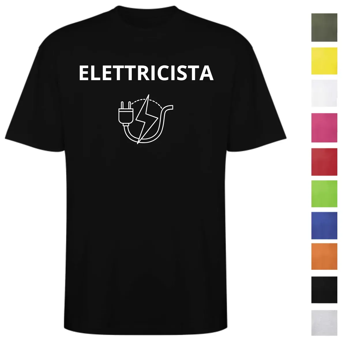 T-Shirt ELETTRICISTA Personalizzata in Cotone | Stampa 25 cm