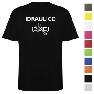 T-Shirt IDRAULICO Personalizzata in Cotone | Stampa 25 cm