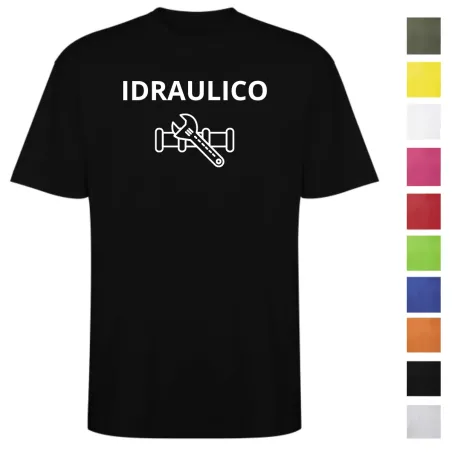 T-Shirt IDRAULICO Personalizzata in Cotone | Stampa 25 cm