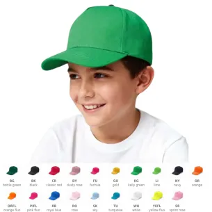 Berretto Bambino BSK600 Black Spider | Cappellino Cotone 5 Pannelli