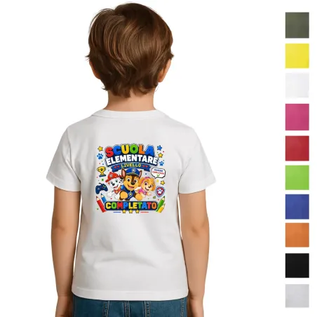 T-Shirt Bambino Fine Scuola Personalizzata | Stampa Certificata Oeko-Tex