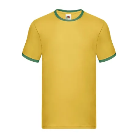 T-shirt Fruit of The Loom Ringer 100% Cotone Unisex