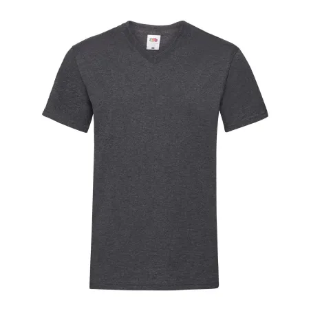 T-Shirt Fruit of The Loom Unisex Scollo a V in Cotone
