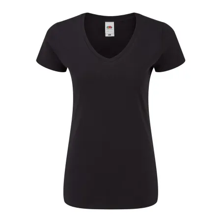 T-Shirt Donna Fruit of The Loom Scollo a V in Cotone