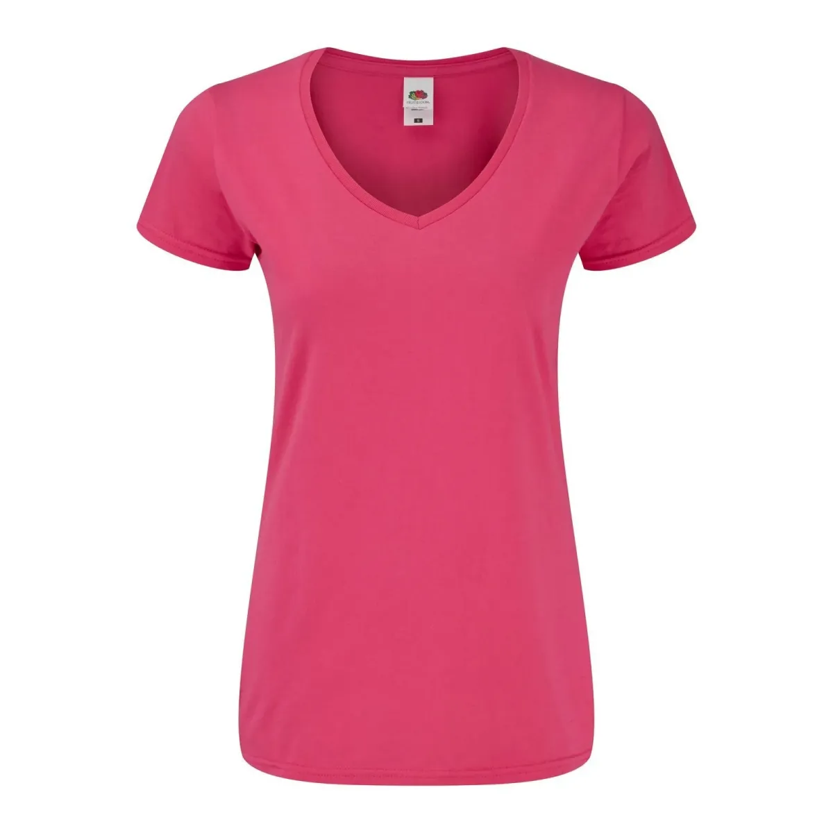 T-Shirt Donna Fruit of The Loom Scollo a V in Cotone