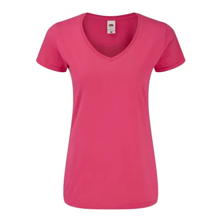 T-Shirt Donna Fruit of The Loom Scollo a V in Cotone