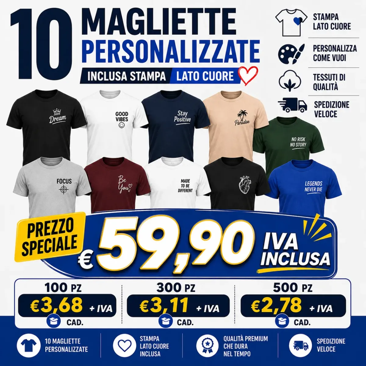 Magliette Personalizzate con Logo a Colori