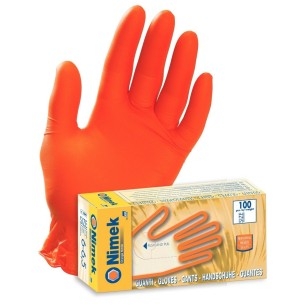 Guanti in Nitirle Arancione Senza Polvere Ico Nimek (100 Pz) | Codice ESNO