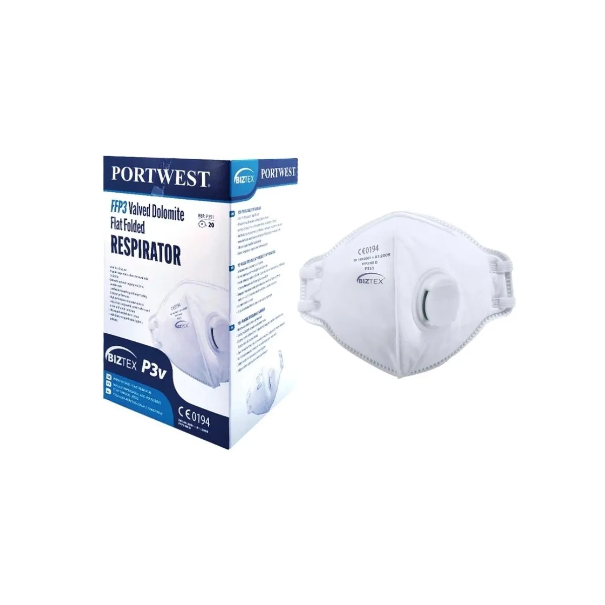 Mascherina FFP3 con Valvola (20 Pz) | Imbustata Singolarmente | Codice P351