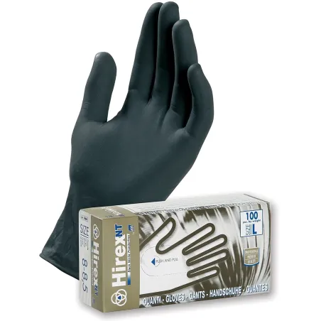 Guanti Neri in Lattice Senza Polvere ICO Hirex | Codice ESB