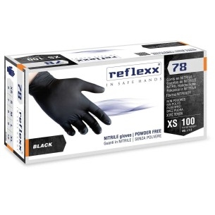 Guanti in Nitirle Neri Ideali per Estetica e Tatoo | Reflexx 78 | Codice RXXN78