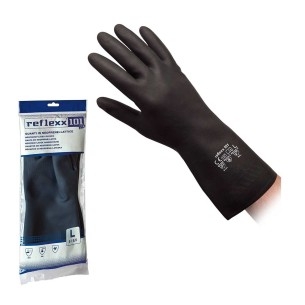 Guanti Neoprene e Lattice Neri Felpati Internamente | Alta Resistenza Chimica | Codice RXX101