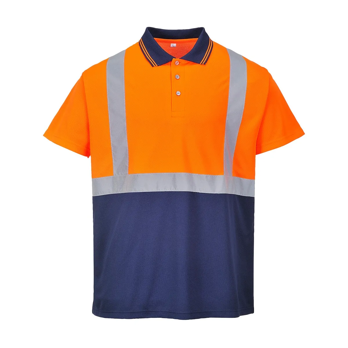 Polo Ad Alta Visibilita' Arancione/Navy | Codice S479A