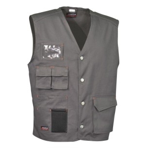 Gilet da Lavoro Multi Tasche Cofra Nairobi - Grigio | Codice V185-0-04