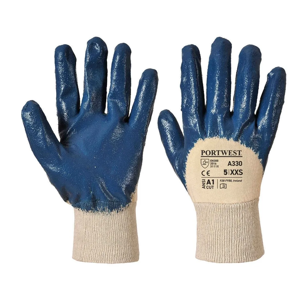 Guanti In Nitrile Con Polso In Maglia | Blue Navy | Codice A330B