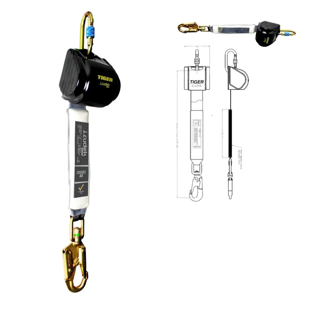 Sistema Anticaduta Retrattile da 2,5 Metri | Irudek Tiger | Codice IR-TIGER