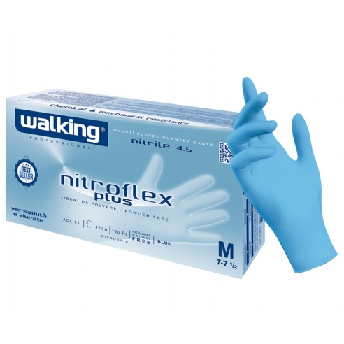 Guanti Monouso In Nitrile Walking Nitroflex Plus (Conf. 100 Pz)